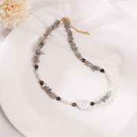 Collier ras du cou et bracelet en perles baroques naturelles de pierre de lune, énergie curative, bijoux élégants pour femme, assortis au quotidien