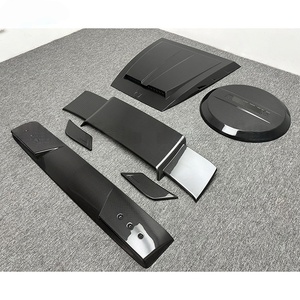 Pour Mercedes Classe <span class=keywords><strong>G</strong></span> W464 G63 <span class=keywords><strong>Brabus</strong></span> - G800 : Capot en carbone sec, lampe de toit, becquet arrière, cache-roue de secours, pièces de mise à niveau extérieures - Product Image 2