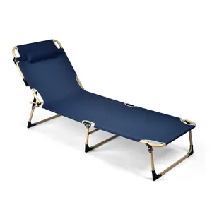 أثاث خارجي كرسي شاطئ سرير قابل للطي كرسي استرخاء للشمس سرير نهاري خارجي