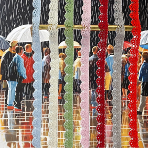 Ribete de encaje colorido bordado soluble en agua hecho a mano al por mayor para vestidos de novia infantiles, bolsos y textiles para el hogar - 100% tela - Product Image 2