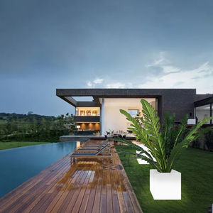 Macetas de Plástico Grandes con Iluminación LED Electrónica, Maceteros Modernos de Diseño de Lujo con Control Remoto, Cuadrados, para Hogar y Jardín - Product Image 2