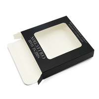 Boîte en carton noir mat avec fenêtre, impression personnalisée pour l'emballage de perruques et extensions de cheveux humains vierges