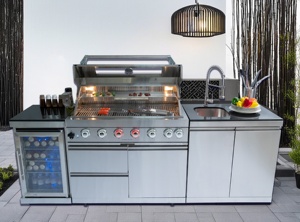 Parrilla de barbacoa de Gas de dimensión fija de alta calidad, armario de cocina de acero inoxidable <span class=keywords><strong>para</strong></span> exteriores, uso en el jardín a prueba de lluvia - Product Image 4