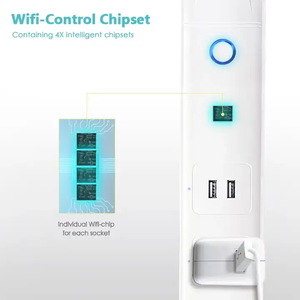 Çok fiş 10A Ac çıkışı dalgalanma koruyucusu güç şeridi ile 2 Usb şarj aleti evrensel akıllı priz şerit - Product Image 4