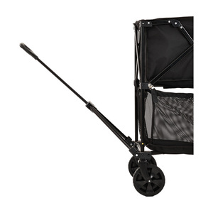 Carrito de Camping de Dos Pisos Plegable con 4 Ruedas, Estructura Metálica, Capacidad de Carga de 150 kg, para Compras y Uso en Exteriores, Color Negro - Product Image 1