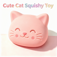Jouet anti-stress en PU en forme de chat, à presser, à récupération lente, avec poudre dorée, 14 pièces unisexe pour fêtes