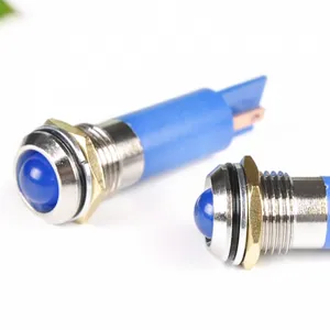 TOOWEI 12mm Waterproof IP67 Metal Indicator Light 20mA 2-220V High Brightness Pilot Lamp Customize Blue LED