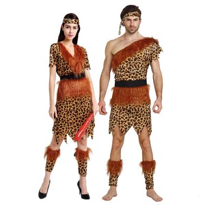 Gioco di ruolo femminile dell'età della pietra leopardato stampa ACDG-021 Costume da uomo delle caverne della giungla - Product Image 1