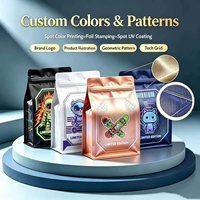Sachet d'emballage alimentaire pour chat scellé sur huit côtés de 1,5-2 kg, pochette verticale de qualité alimentaire pour aliments pour animaux de compagnie avec impression en héliogravure
