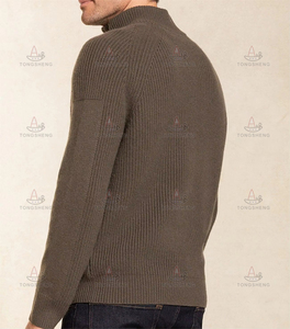Proveedor de prendas de punto personalizado <span class=keywords><strong>cuello</strong></span> <span class=keywords><strong>alto</strong></span> para <span class=keywords><strong>hombre</strong></span> 1/4 cuarto Zip Jumper <span class=keywords><strong>Jersey</strong></span> de punto de lujo lana Cachemira media cremallera suéter hombres - Product Image 4