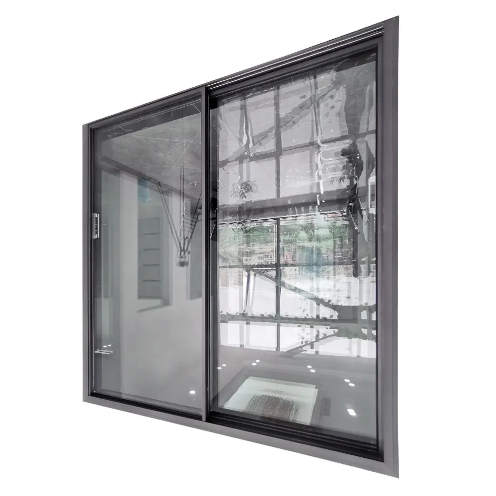 북미 캐나다 새로운 집 디자인 고 에너지 알루미늄 슬라이딩 파티오 도어 스크린 외부 슬라이딩 유리 문