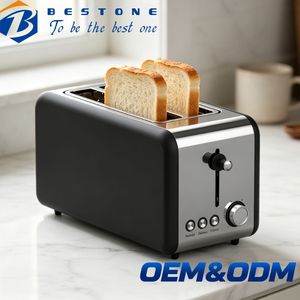 เครื่องปิ้งขนมปัง BESTONE 2 ช่อง แบบยาว ตัวเครื่องสแตนเลส พร้อมฟังก์ชั่นละลายน้ำแข็ง อุ่นอาหาร และยกเลิกการปิ้ง ตั้งเวลาแบบกลไก สำหรับใช้ในครัวเรือน - Product Image 1