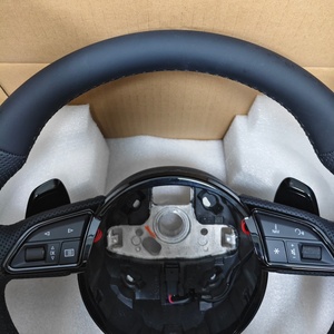 Volante in Pelle con Fondo Piatto Migliorato per <span class=keywords><strong>Audi</strong></span> <span class=keywords><strong>RS6</strong></span> B8 B9 8P A1 A3 A4 A5 A6 A7 C6 C7 S3 S4 S5 S7 Q3 Q5 Q7 - Product Image 5