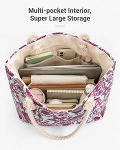 Sac fourre-tout en toile réutilisable et écologique unisexe, personnalisable, avec deux anses, fermeture éclair, broderie et rivets, idéal pour les vacances d'été à la plage - Product Image 6
