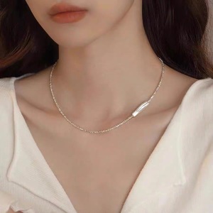 S925 เงินสเตอร์ลิงสร้อยคอไข่มุกบาร็อคธรรมชาติสำหรับผู้หญิงโซ่กระดูกไหปลาร้าหรูหราสวมใส่ได้ทุกวันความยาว 405 ซม - Product Image 2