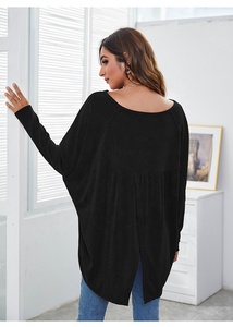<span class=keywords><strong>T</strong></span>-shirts manches chauve-souris pour <span class=keywords><strong>femme</strong></span>, haut surdimensionné, prê<span class=keywords><strong>t</strong></span> à poser, à manches longues, <span class=keywords><strong>col</strong></span> en <span class=keywords><strong>V</strong></span>, à la mode loisirs, - Product Image 4