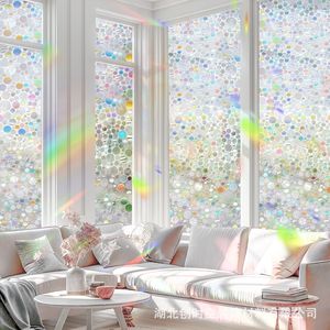 Csk Iridescent Laser Glass Film Rectangular Removable Window Sticker For Kitchen Privacy Protection - Product Image 4