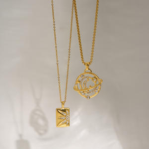 Nuovo caldo BOHO tarocchi portafortuna gettone sole collana zodiacale Dazan inverno placcato oro 18k appannamento libero in acciaio inox US <span class=keywords><strong>UK</strong></span> EU gioielli - Product Image 6