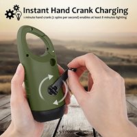 Lampe de poche à manivelle solaire à Dynamo, sortie Rechargeable d'urgence, Mini porte-clés à LED, Clip à pression, sac à dos, lampe de poche pour Camping en plein air