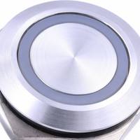 Interrupteur à bouton-poussoir électronique en métal de bonne qualité, 16 mm, momentané, tête plate, 1NO, anneau lumineux LED, couleur au choix, IP65