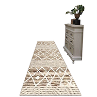 Geometric Pattern Non-slip Polyester Carpet Door Mat 10mm Thickness Machine-Made Modern Simple Entryway Hallway Corridor Bedside
