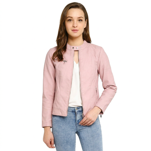 Chaqueta de Moda Premium para Mujer, Chaqueta Minimalista de Cuero, Chaqueta Casual con Cuello Alto Elegante para Otoño e Invierno - Product Image 3