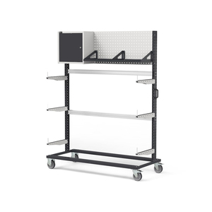Fami Bin Cart 1506 support de chariot avec panneau perforé, unité murale et étagères, 1552x668x1965mm - Product Image 1