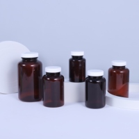Récipient HDPE noir direct d'usine 150-200ml avec capuchon à double verrouillage, pot de col de 47mm bouteille de supplément