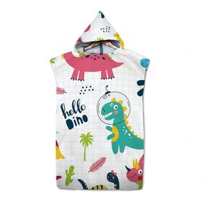 Custom Logo Quick Dry <b>Microfiber</b> Kids Hooded Wearable <b>Beach</b> Poncho <b>Towel</b> for Outdoor Summer Promotions - Product Image 5