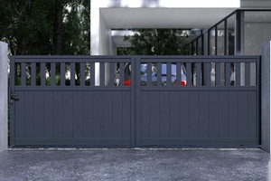 Porte battante de style moderne pour <span class=keywords><strong>villa</strong></span> maison Installation facile Conception personnalisée Système automatique en aluminium de 6 pieds Clôture Allée Maison - Product Image 2