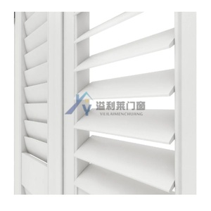 Fenêtre à persiennes horizontale moderne en alliage d'aluminium, résistante aux ouragans, étanche, ventilée, à <span class=keywords><strong>manivelle</strong></span> manuelle, antivol, pour entrepôt extérieur - Product Image 4
