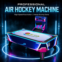 Table de hockey sur air commerciale 2 joueurs, machine de jeu de sport d'intérieur à monnayeur avec éclairage LED, machine de jeu parent/enfant
