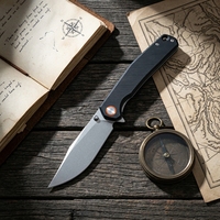 Couteau de poche pliant en acier 14C28N avec manche G10 pour la chasse en extérieur, le bricolage, l'EDC, gravure laser, OEM, usage industriel - Vente en gros
