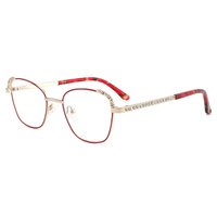 Lunettes optiques de luxe pour femmes, monture en métal sertie de diamants, anti-lumière bleue, écologiques, légères, avec étui pour adultes