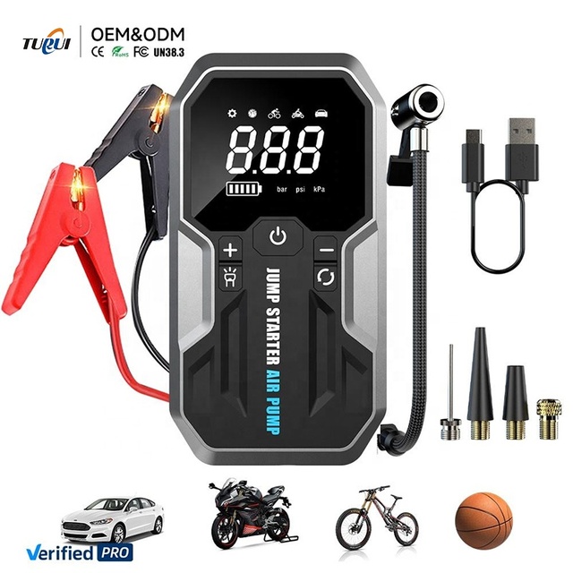 4000A  Car Jump Starter 12V 24000mAh Lithium Battery Booster Pack Portable Jump Box with Power Bank & Air Compressor