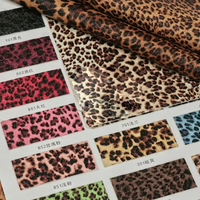 Tissu en cuir PU imprimé léopard, imprimé animal, simili cuir résistant à l'abrasion pour sacs, chaussures, sacs à main, style rétro chic, couleurs personnalisées