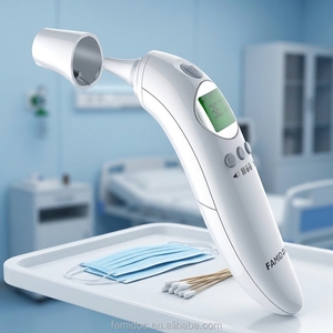 Thermomètre <span class=keywords><strong>frontal</strong></span> <span class=keywords><strong>et</strong></span> <span class=keywords><strong>auriculaire</strong></span> infrarouge multifonctionnel numérique Détecteur de fièvre <span class=keywords><strong>frontal</strong></span> électrique à écran à grands chiffres pour bébés - Product Image 1