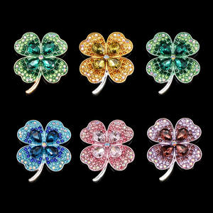 Neue Kristall Edelstein Blatt Klee Legierung High Glitter ing Diamond DIY Schmuck Junk Charms flache Rückseite Zubehör Strass - Product Image 2