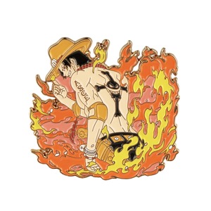 Venta al por mayor de esmalte suave mexicano solapa Pino Anime Pin una pieza puño de <span class=keywords><strong>fuego</strong></span> Ace esmalte Pin - Product Image 5
