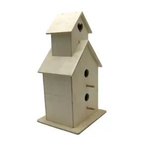 Yüksek kaliteli kuş evi toptan ahşap kuş yuvalama ev dekorasyon Mini kontrplak kuş kafesi - Product Image 1