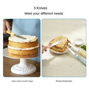 Juego de espátulas de acero inoxidable de tres piezas con mango plano Wanlai, con embalaje, para hornear y desmoldar pasteles, origen Yangjiang - Product Image 4