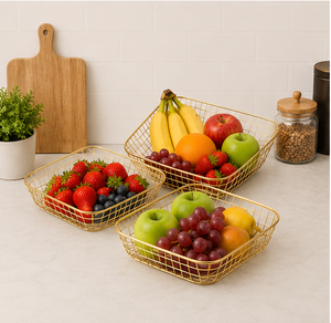 Home <b>Storage</b> Decorative Art Deco <b>Basket</b> Organizer Multipurpose Container Fruit <b>Basket</b> For Kitchen Counter <b>Storage</b> - Product Image 1