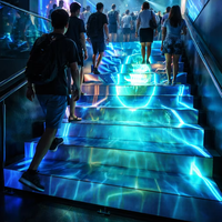 Écran d'affichage LED interactif pour escalier intérieur personnalisé, panneau LED pour marches, pour la publicité et la décoration commerciales