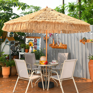 Sombrilla Plegable de Aleación de Aluminio con Techo de Paja para Exteriores, Playa, Jardín, Granja, Gazebo para Exteriores - Product Image 2
