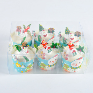 Imán de nevera 3D de PU con diseño de magdalena navideña, muñeco de nieve, Papá Noel y hojas de ajenjo - Product Image 6