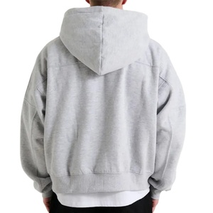 Custom Logo Drop Shoulder Blank Heavyweight French Terry Fleece 350gsm Cotton <b>Pullover</b> Jogging Oversize Plain <b>Men</b> Hoodie - Product Image 3