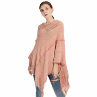 Vêtements d'hiver pour femmes, design à glands, en maille, crochet chenille, triangle, poncho, châle, tendance 2022