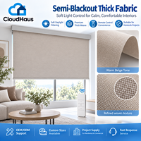Stores enrouleurs sur mesure en tissu épais, beige, filtrant la lumière du jour, avec télécommande, pour le traitement des fenêtres de salon moderne, intérieur