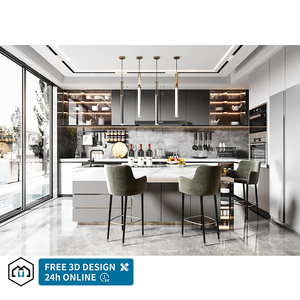 Meuble de cuisine modulaire intelligent George Group, design moderne personnalisé, comptoir en quartz, placage bois stratifié, robinet - Product Image 6