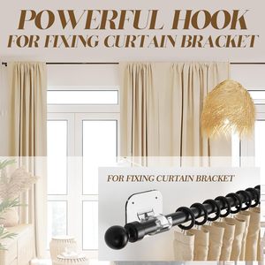 Soportes Modernos de Plástico ABS de Tamaño Pequeño, Autoadhesivos, Sin Perforación, para Barra de Cortina, Gancho de Pared para Uso en Múltiples Habitaciones, Fácil Instalación - Product Image 2